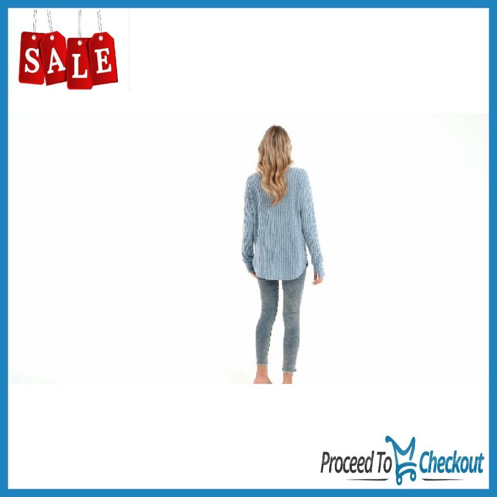 3 Pack Long Sleeve Ribbed Tops Thumb Hole Loose Fit Women's Shirts - Picture 7 of 7